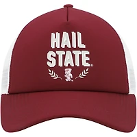 Casquette réglable de camionneur avant en mousse pour hommes adidas Maroon Mississippi State Bulldogs Phrase