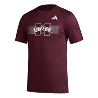 T-shirt AEROREADY d'avant-match des Bulldogs de l'État du Mississippi adidas bordeaux pour homme