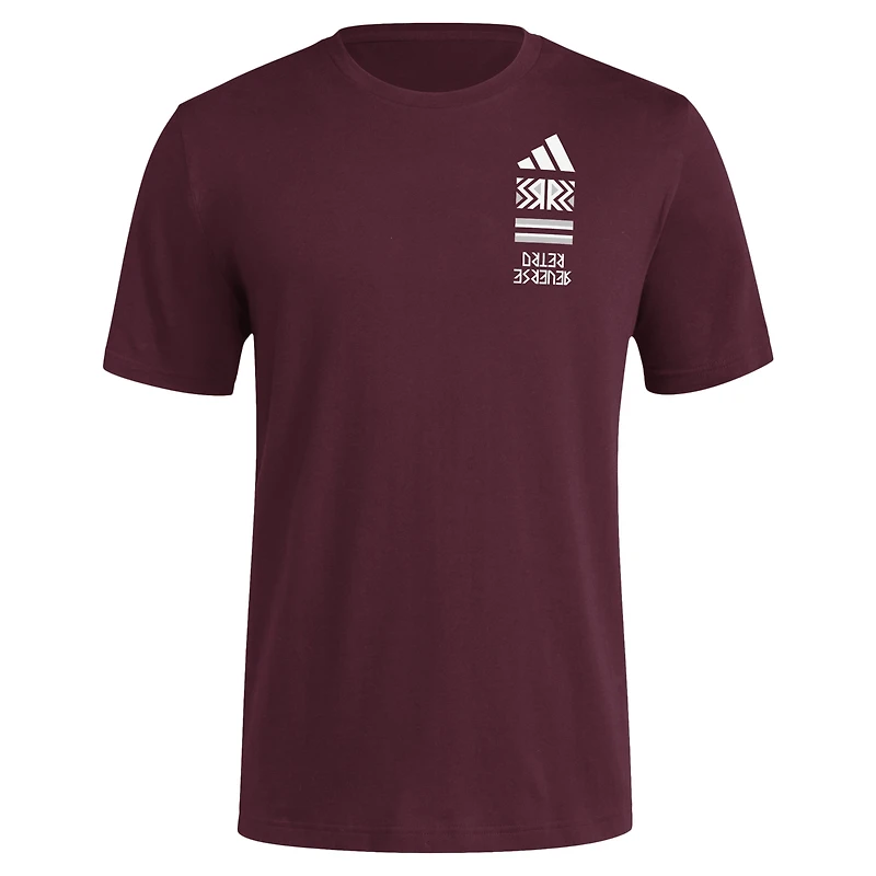 Men's adidas Maroon Mississippi State Bulldogs Reverse Retro Baseball 2 Hit T-Shirt