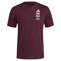 Men's adidas Maroon Mississippi State Bulldogs Reverse Retro Baseball 2 Hit T-Shirt