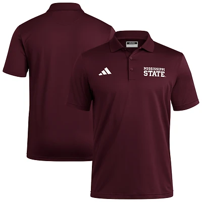 Polo adidas Ultimate 365 Ottoman pour homme, bordeaux, Mississippi State Bulldogs