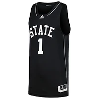 Maillot de basketball adidas #1 Mississippi State Bulldogs Swingman pour homme, noir