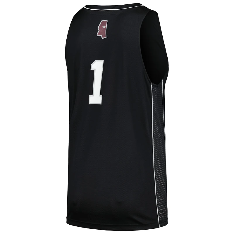 Maillot de basketball adidas #1 Mississippi State Bulldogs Swingman pour homme, noir
