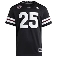 Men's adidas #25 Black Mississippi State Bulldogs Premier Strategy Jersey