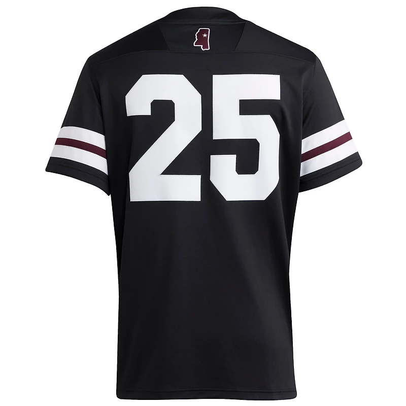 Men's adidas #25 Black Mississippi State Bulldogs Premier Strategy Jersey
