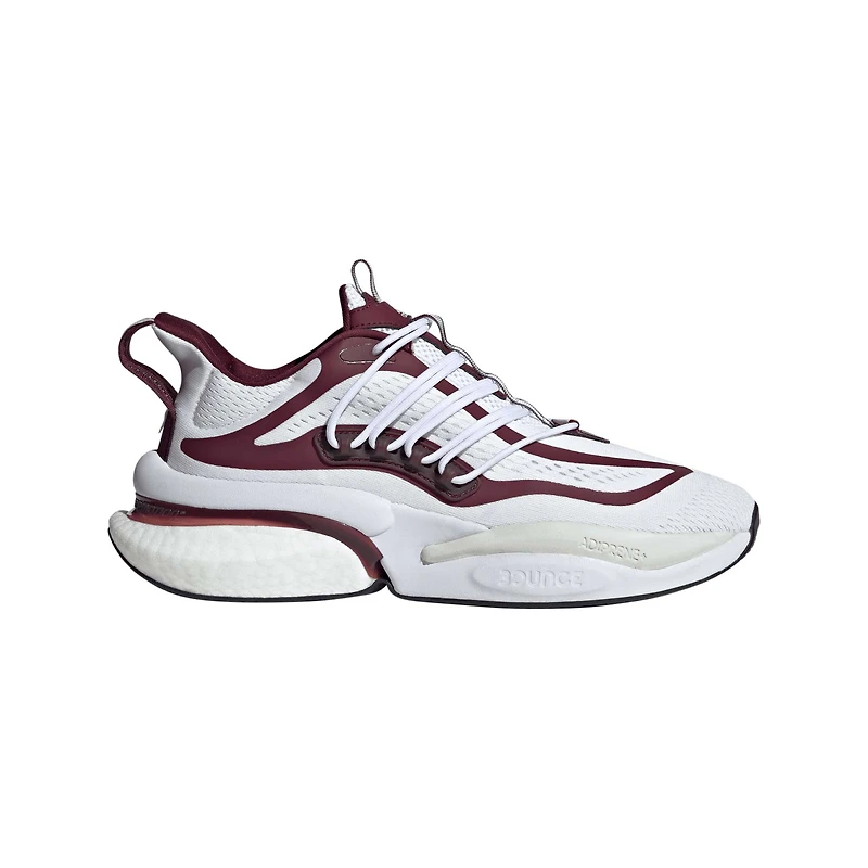 Chaussures adidas pour hommes blanc/marron Mississippi State Bulldogs Alphaboost V1 Sustainable BOOST