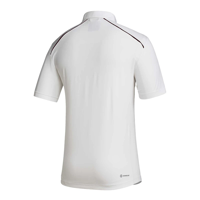 Men's adidas White Mississippi State Bulldogs Coaches AEROREADY Polo