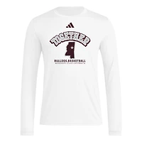 Men's adidas White Mississippi State Bulldogs Together On-Court Pregame Long Sleeve T-Shirt