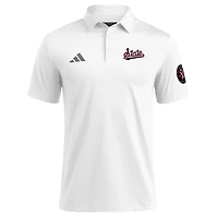 Polo adidas blanc pour homme des Mississippi State Bulldogs Wear Pink la sensibilisation au cancer du sein