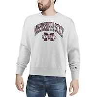 Men's Champion Gray Mississippi State Bulldogs Arch Over Logo Reverse Weave Pullover Sweatshirt