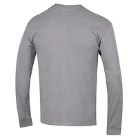 Men's Champion  Heather Gray Mississippi State Bulldogs Arch Over Logo 2-Hit Long Sleeve T-Shirt