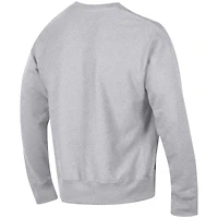 Men's Champion Heather Gray Mississippi State Bulldogs Relaxed Fit Arch Reverse Weave Pullover Sweatshirt