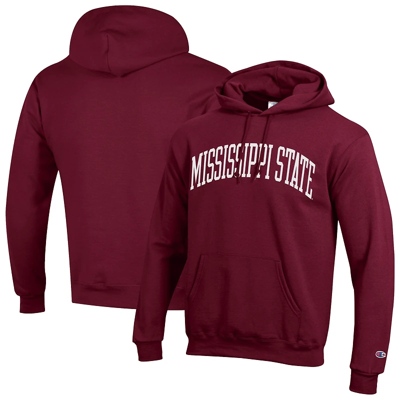 Sweat à capuche en polaire Basic Arch marron Champion pour homme, équipe des Mississippi State Bulldogs