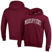 Sweat à capuche en polaire Basic Arch marron Champion pour homme, équipe des Mississippi State Bulldogs