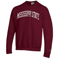 Sweat-shirt en polaire Basic Arch marron Champion pour homme, équipe des Mississippi State Bulldogs