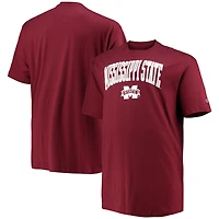 T-shirt homme Champion Maroon Mississippi State Bulldogs Tailles Big & Tall Arch Over Wordmark