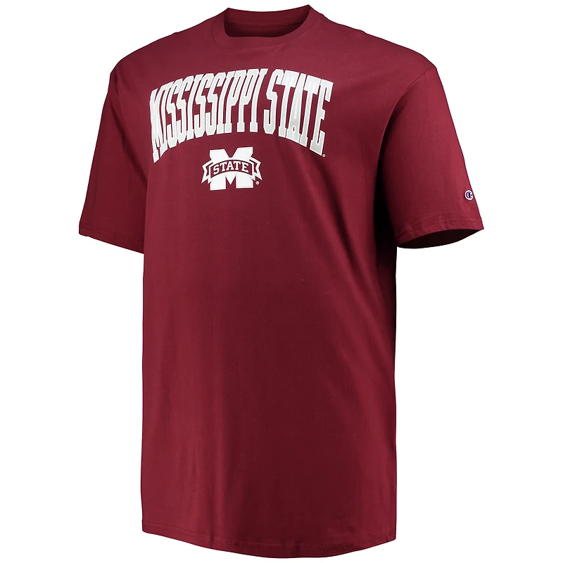 T-shirt homme Champion Maroon Mississippi State Bulldogs Tailles Big & Tall Arch Over Wordmark