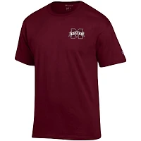 T-shirt à deux coups pour homme Champion Maroon Mississippi State Bulldogs Stack