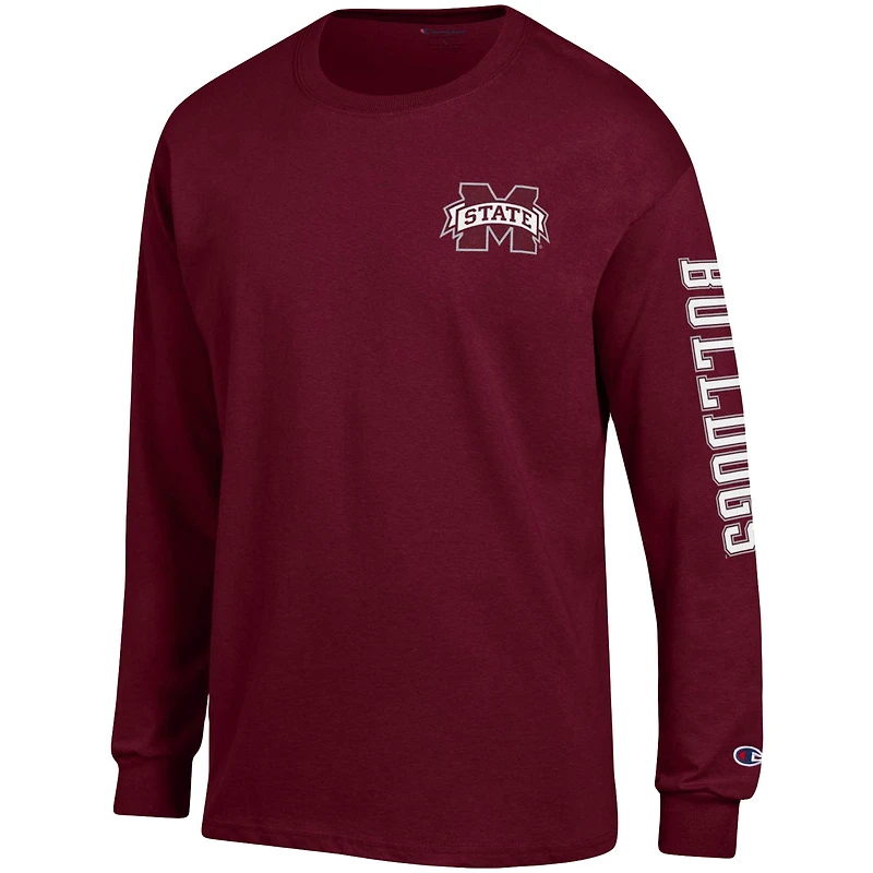 T-shirt à manches longues Champion Mississippi State Bulldogs Team Stack pour homme