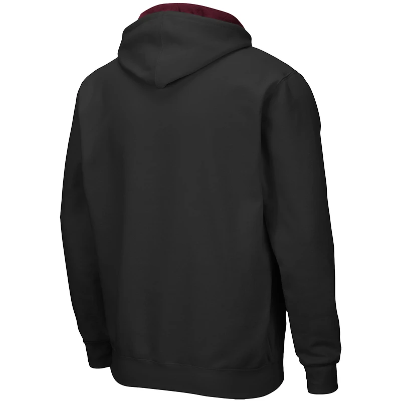 Sweat à capuche zippé Colosseum Black Mississippi State Bulldogs Arch & Logo 3.0 pour homme
