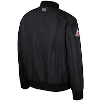 Blouson aviateur entièrement zippé Colosseum pour hommes, Mississippi State Bulldogs, noir