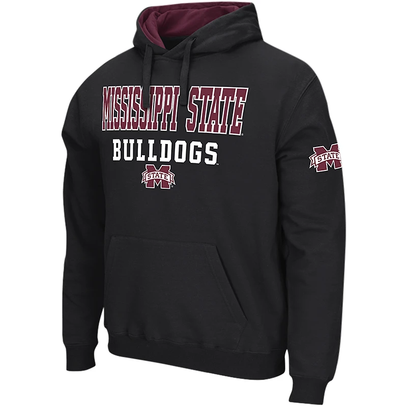 Men's Colosseum Black Mississippi State Bulldogs Sunrise Pullover Hoodie