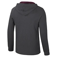 Men's Colosseum  Charcoal Mississippi State Bulldogs Dujour Ralgan Long Sleeve Henley Hoodie T-Shirt