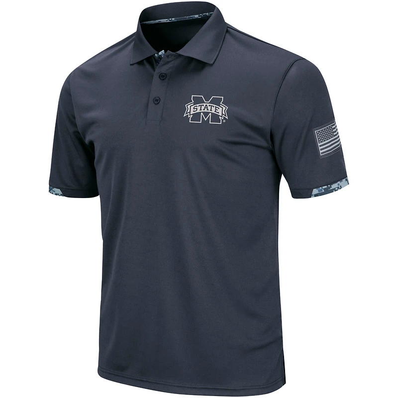 Men's Colosseum Charcoal Mississippi State Bulldogs Rival OHT Military Appreciation Polo