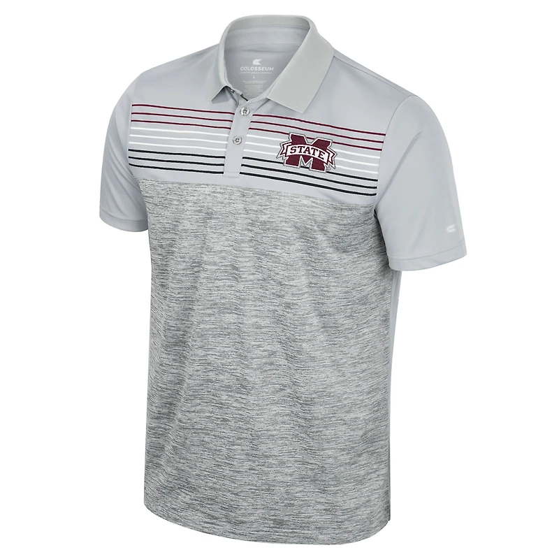 Men's Colosseum Gray Mississippi State Bulldogs Cybernetic Polo