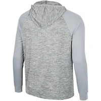 Haut à capuche Cybernetic Raglan quart de zip pour hommes, gris Colosseum, Mississippi State Bulldogs