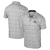 Polo gris Colosseum pour homme, imprimé intégral, Mississippi State Bulldogs, It's Time!