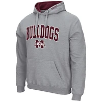 Chandail à capuchon Colosseum pour homme gris chiné Mississippi State Bulldogs Arch & Logo 3.0