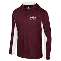 Sweat à capuche zippé Colosseum marron pour homme, motif Mississippi State Bulldogs, Always Sunny