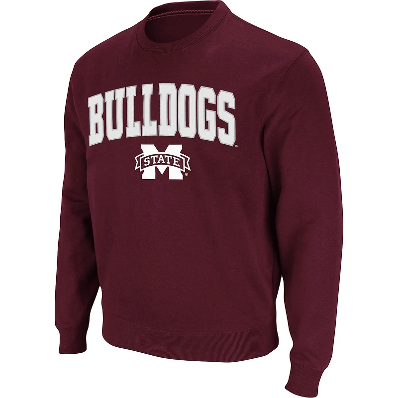 Colosseum Mississippi State Bulldogs Arch & Logo Tackle Twill Pullover Homme