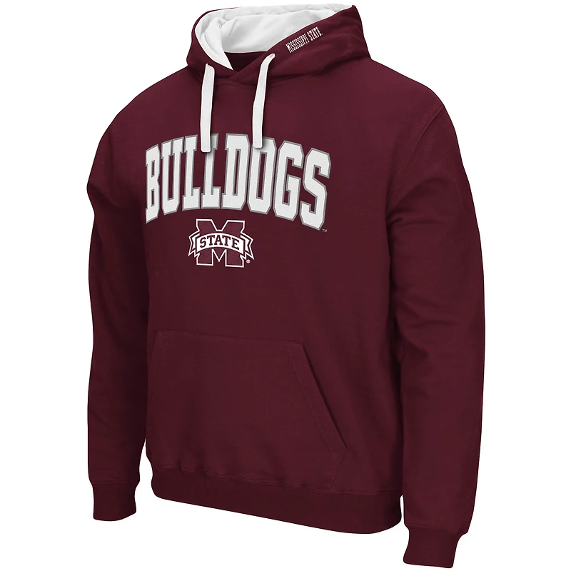 Men's Colosseum Maroon Mississippi State Bulldogs Big & Tall Arch Logo 2.0 Pullover Hoodie