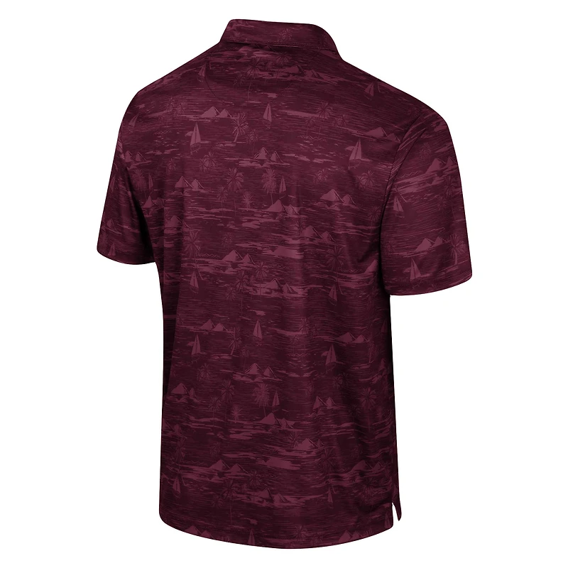 Polo à imprimé Daly Colosseum marron Mississippi State Bulldogs pour hommes