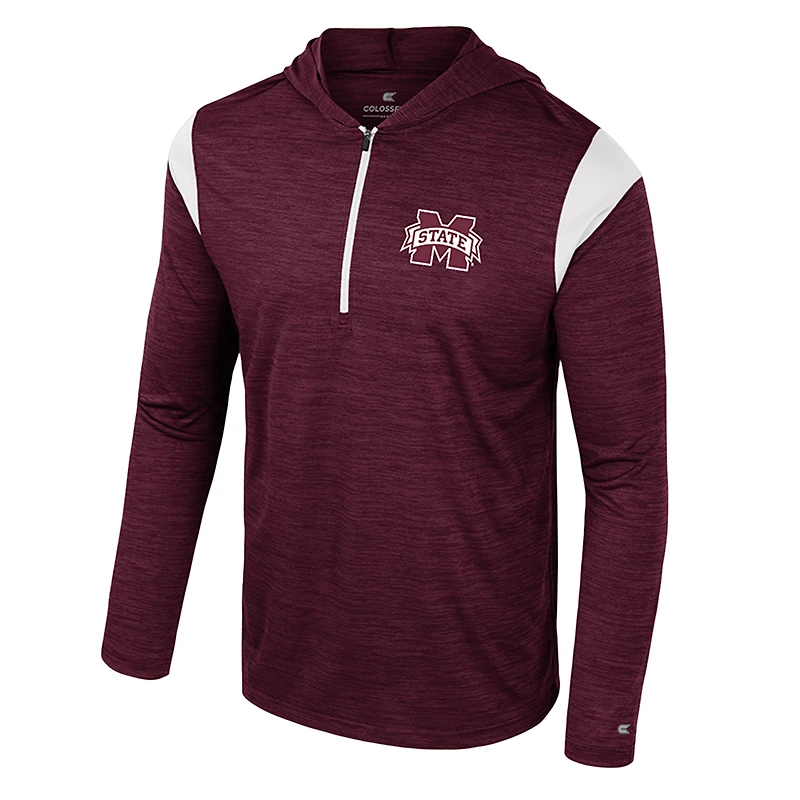 Coupe-vent à demi-zip Colosseum Maroon Mississippi State Bulldogs Dozer pour homme