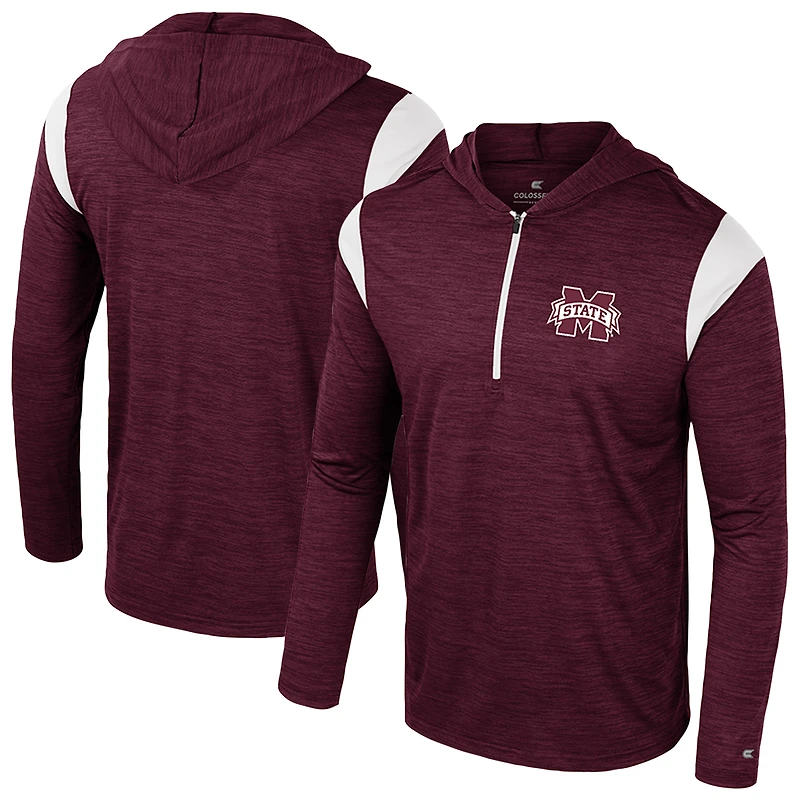 Coupe-vent à demi-zip Colosseum Maroon Mississippi State Bulldogs Dozer pour homme