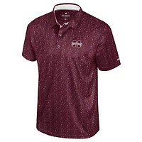 Polo à imprimé football Colosseum marron pour homme, Mississippi State Bulldogs