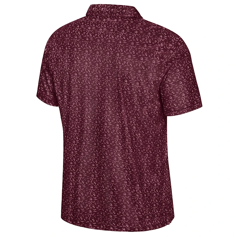 Polo à imprimé football Colosseum marron pour homme, Mississippi State Bulldogs