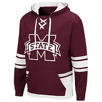 Men's Colosseum Maroon Mississippi State Bulldogs Lace Up 3.0 Pullover Hoodie