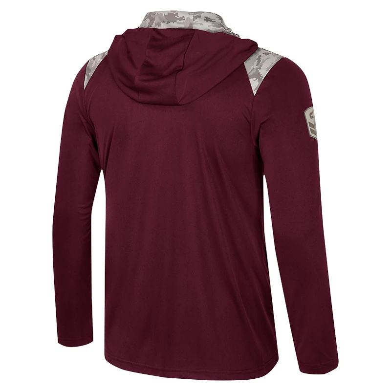 Men's Colosseum Maroon Mississippi State Bulldogs OHT Military Appreciation Quarter-Zip Hoodie Jacket