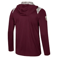 Men's Colosseum Maroon Mississippi State Bulldogs OHT Military Appreciation Quarter-Zip Hoodie Jacket