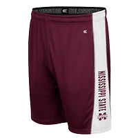 Short à empiècements Colosseum Mississippi State Bulldogs bordeaux pour homme