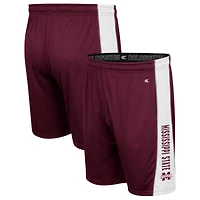 Short à empiècements Colosseum Mississippi State Bulldogs bordeaux pour homme