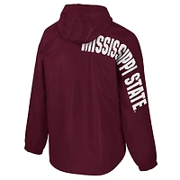 Veste anorak demi-zipée Reloaded Colosseum Maroon Mississippi State Bulldogs pour homme