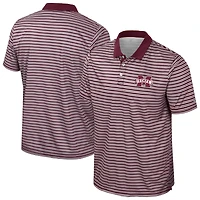 Men's Colosseum Maroon Mississippi State Bulldogs Striped Polo