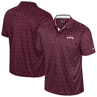 Men's Colosseum Maroon Mississippi State Bulldogs Sublimated Golf Polo