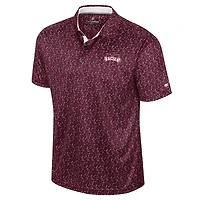 Men's Colosseum Maroon Mississippi State Bulldogs Sublimated Golf Polo