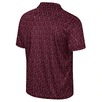 Men's Colosseum Maroon Mississippi State Bulldogs Sublimated Golf Polo